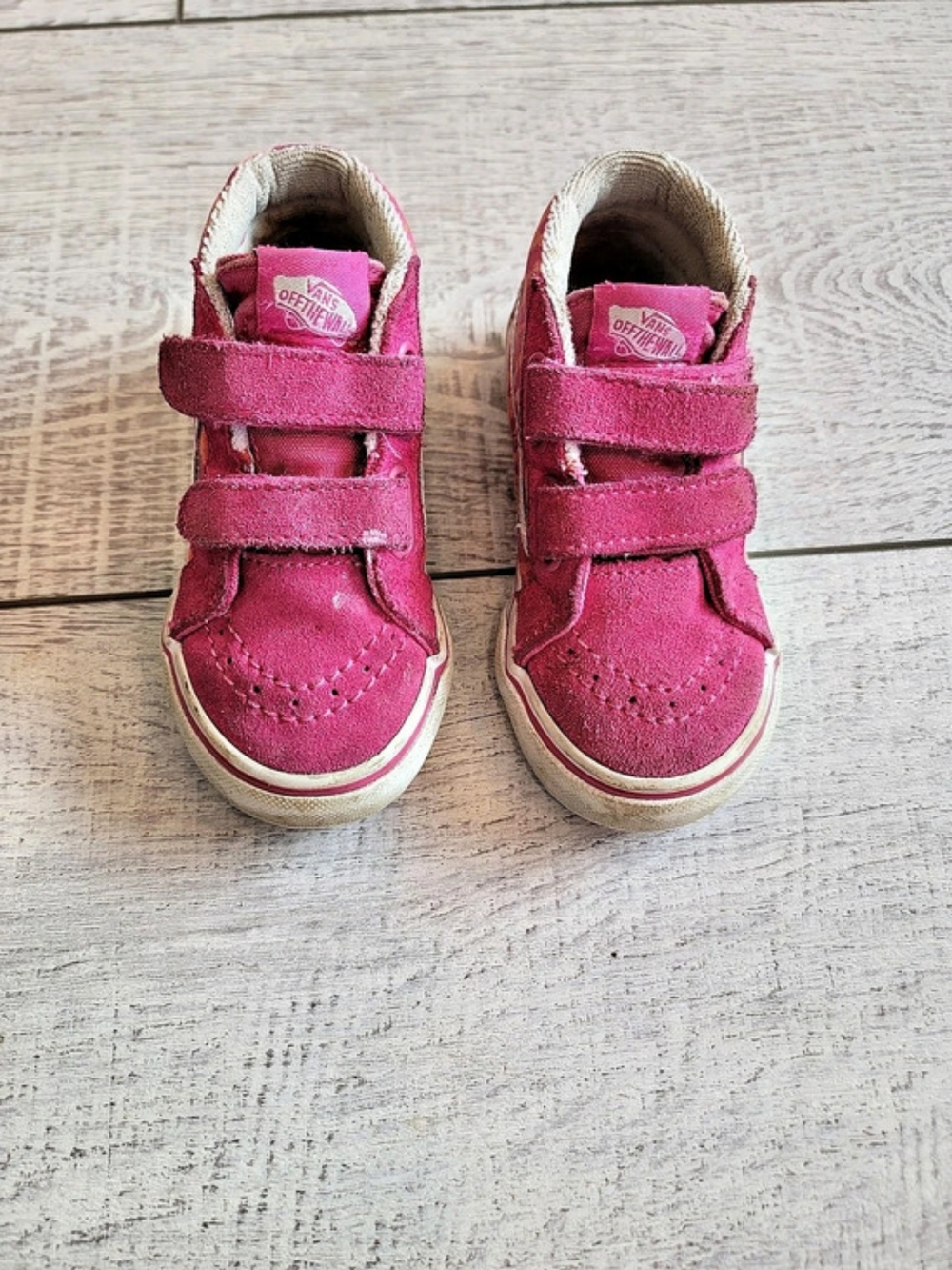 Vans Sk8-Mid Reissue V Pink & White Sneakers Girls US 6.5